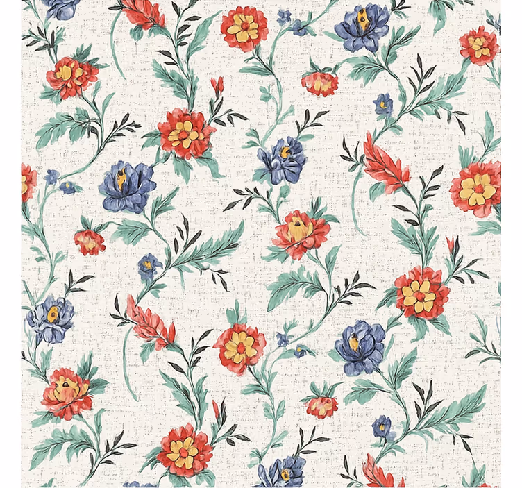 Papel de parede para quarto flores retro - TenStickers