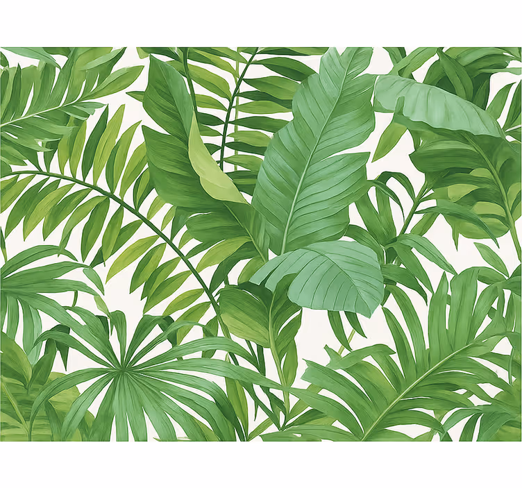 Papel de parede para quarto com motivo folhas tropicais - TenStickers