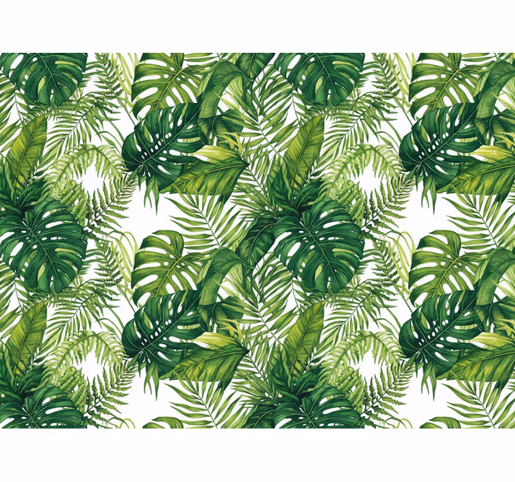 Papel de parede para cozinha folhas verdes da floresta - TenStickers