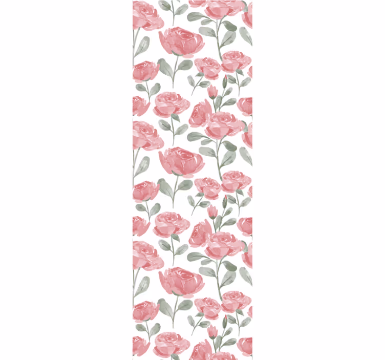 Papel de parede para quarto com padrão rosa vintage natural - TenStickers