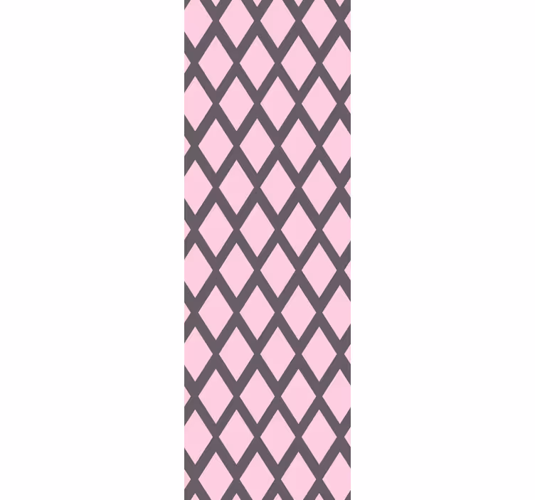 Papel de parede para quarto design de losangos cinza e rosa - TenStickers