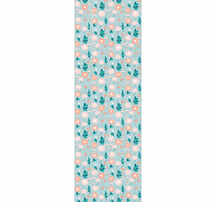 Papel de parede para quarto floral azul estilo shabby chic - TenStickers