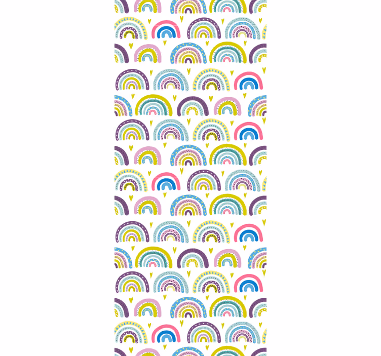 Papel de parede para quarto padrão colorido de arco-íris - TenStickers