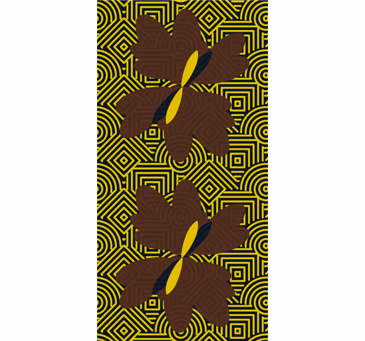 Papel de parede para quarto estilo africano marrom e amarelo - TenStickers