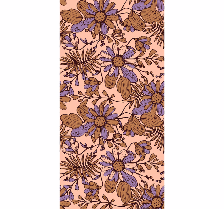 Papel de parede para quarto design floral marrom africano - TenStickers