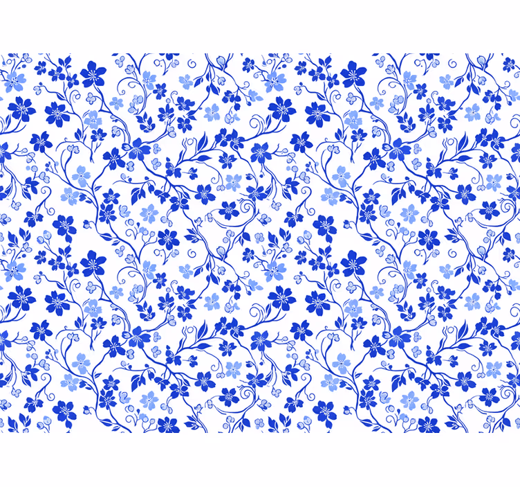 Papel de parede flores flor de cerejeira azul - TenStickers