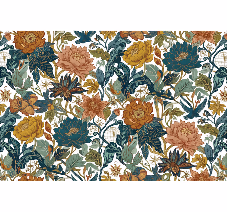 Papel de parede flores estilo viagens - TenStickers