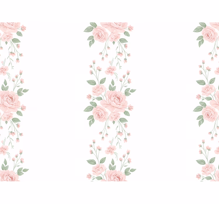Papel de parede flores design floral rosa claro - TenStickers