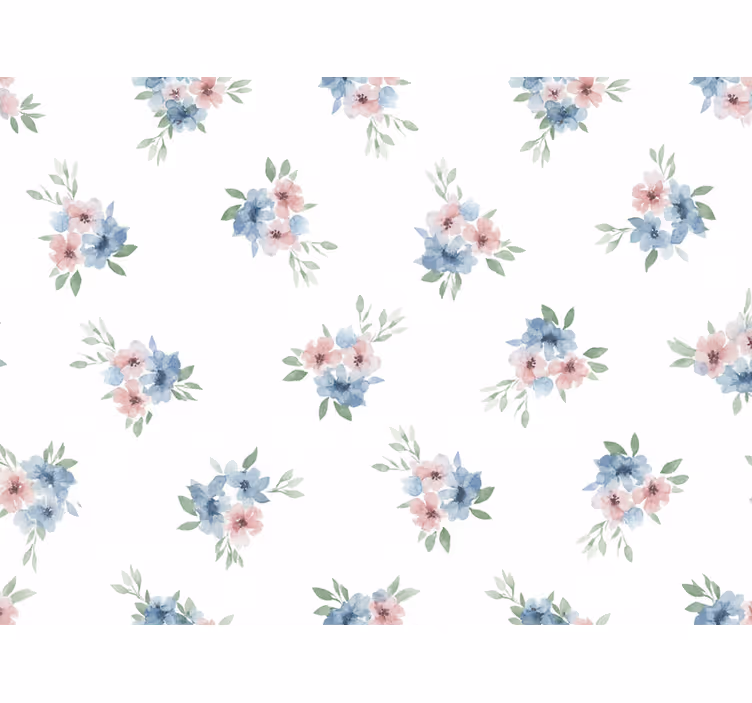 Papel de parede flores pequenas em aquarela - TenStickers
