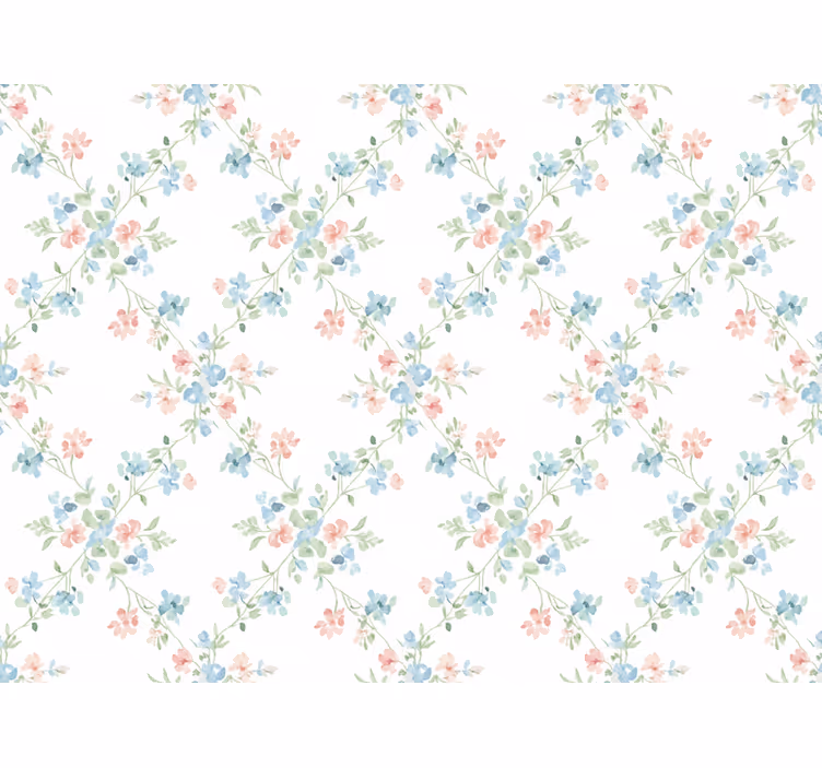 Papel de parede flores pequenas em aquarela clara - TenStickers