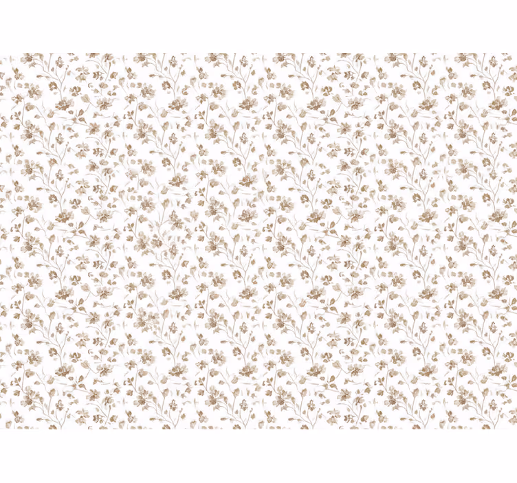 Papel de parede flores pequenas em aquarela marrom - TenStickers
