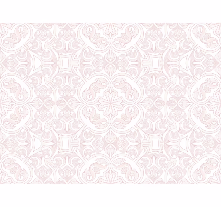 Papel de parede artístico padrão mediterrâneo rosa claro - TenStickers