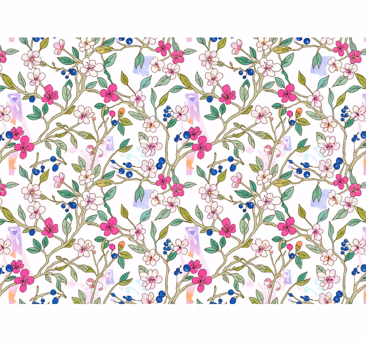 Papel de parede flores ramos coloridos em flor - TenStickers