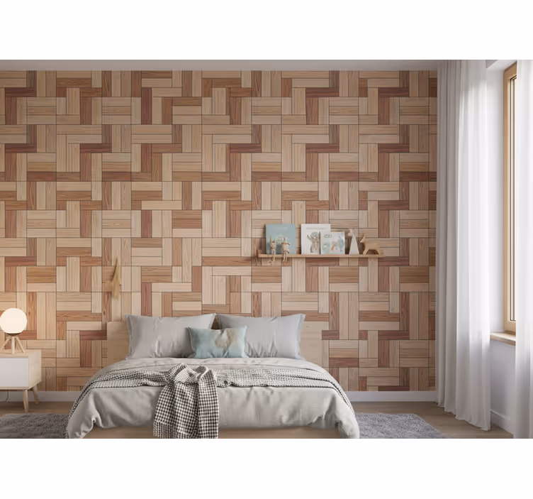 Papel de parede madeira com aparência de madeira - TenStickers
