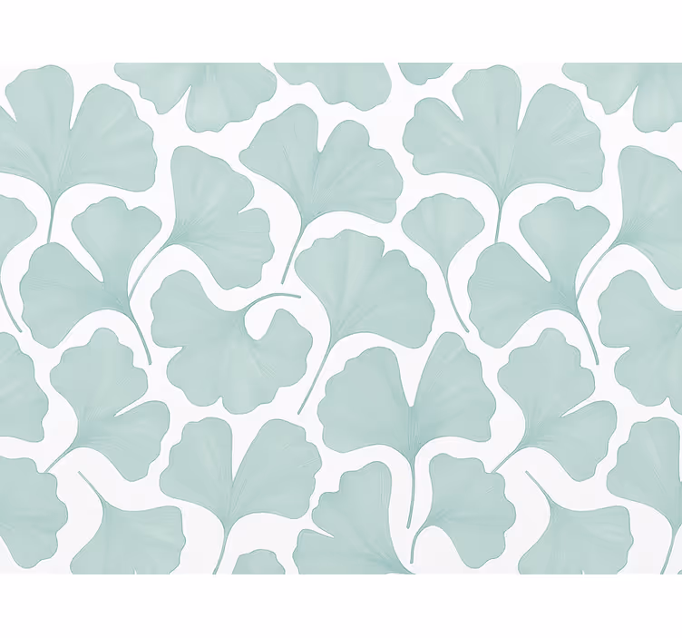 Papel de parede folhas ginkgo em verde azulado - TenStickers