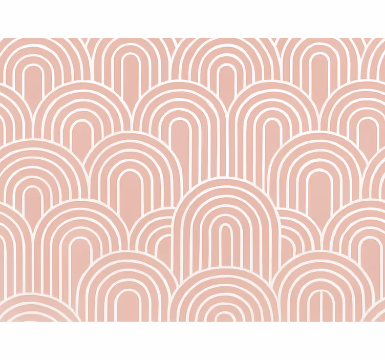 Papel de parede geométrico arcos retro rosa antigo - TenStickers