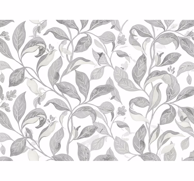 Papel de parede folhas cinzas rústicas - TenStickers