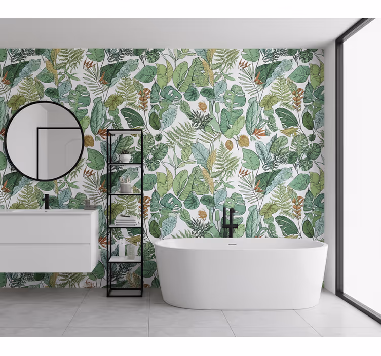 Papel de parede folhas folhagens da selva - TenStickers