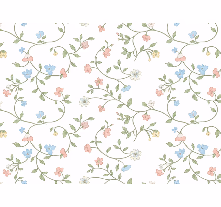 Papel de parede flores trevo de flores delicadas - TenStickers
