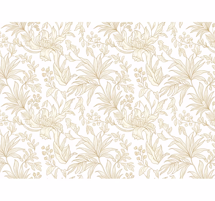 Papel de parede folhas floral bege com efeito de selva - TenStickers