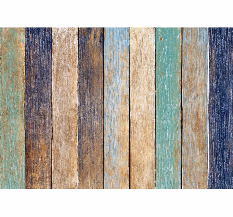 Papel de parede rústico madeira azul verão - TenStickers