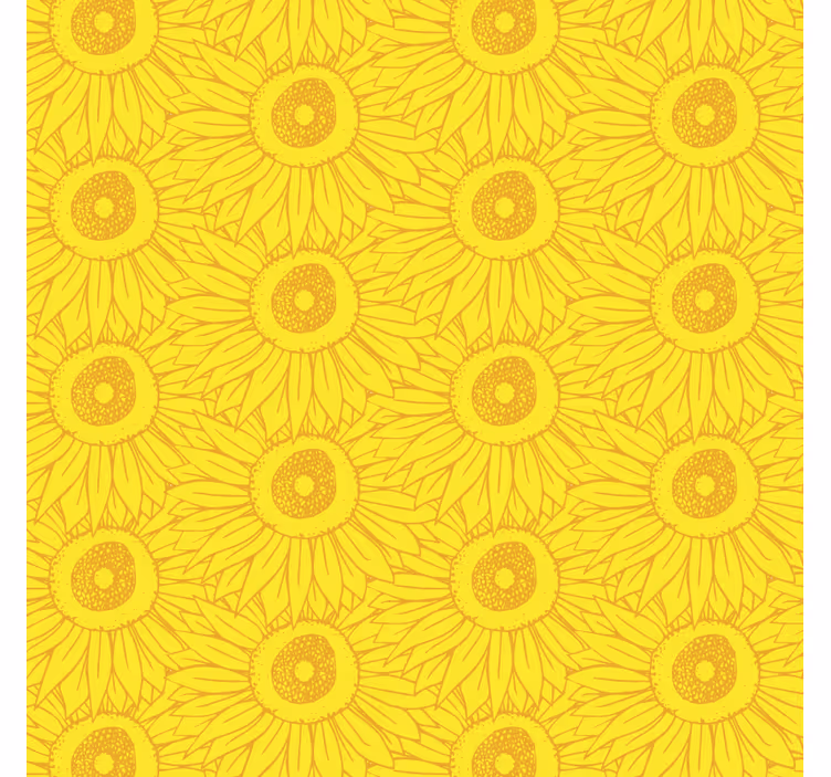 Papel de parede amarelo em tons suaves de girassol - TenStickers