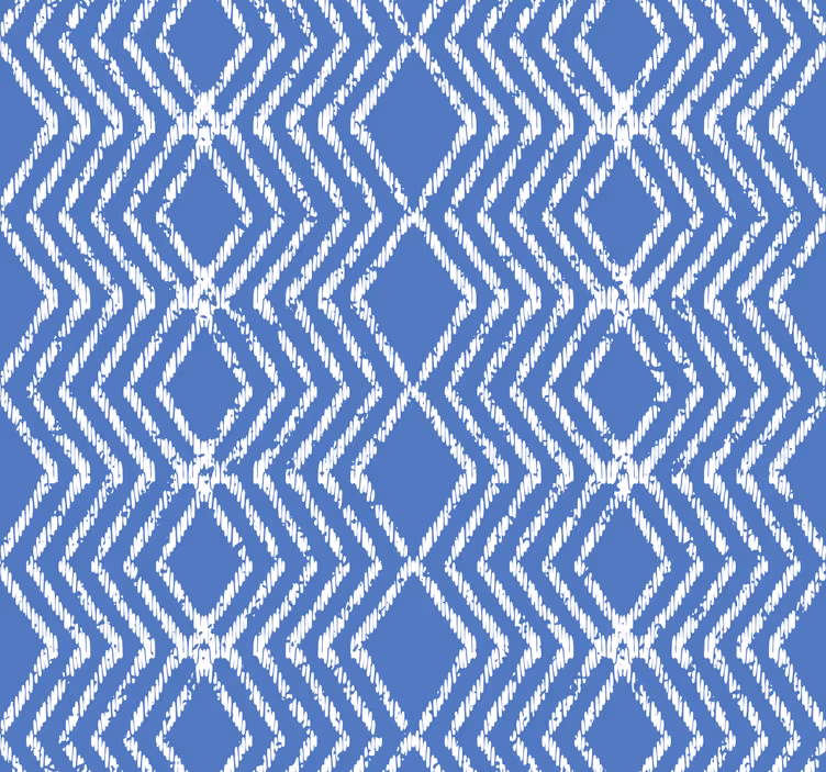 Papel de parede azul com padrão zig zag - TenStickers