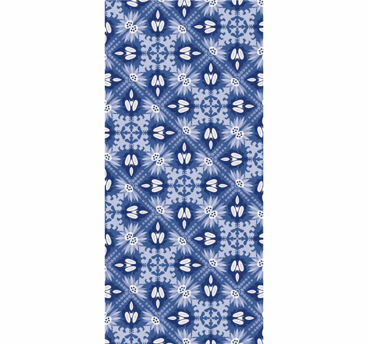 Papel de parede azul ornamental - TenStickers