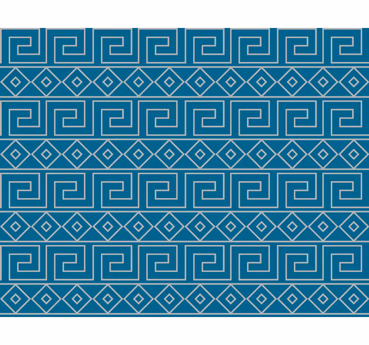 Papel de parede azul com padrão grego - TenStickers