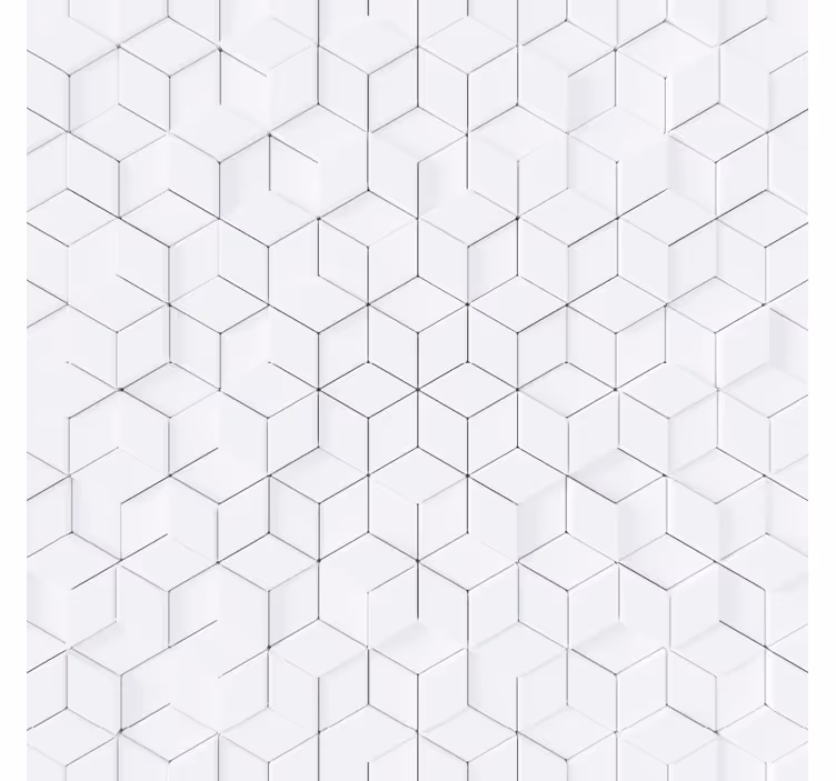 Papel parede branco com superfície padrão geométrico - TenStickers