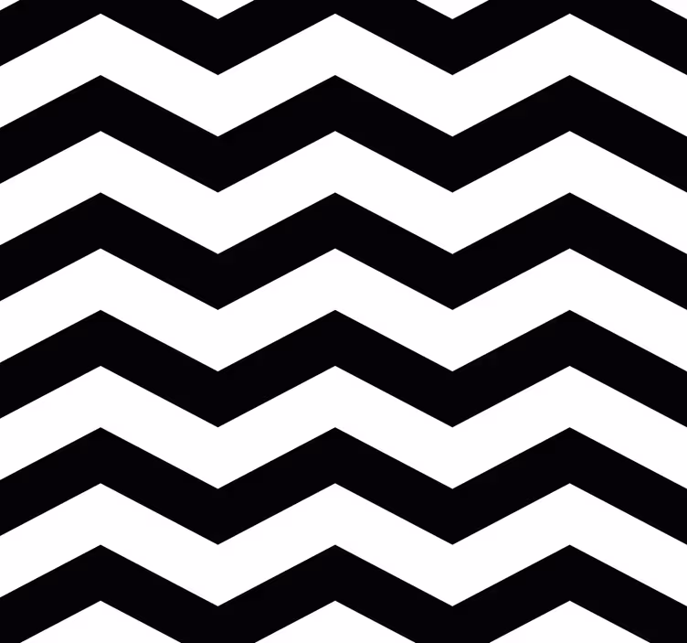 Papel parede branco com padrão zig-zag preto e branco - TenStickers