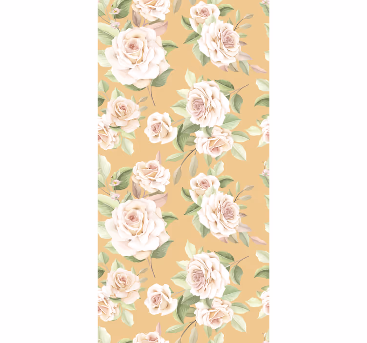 Papel de parede bege padrão rosas provinciais francesas - TenStickers