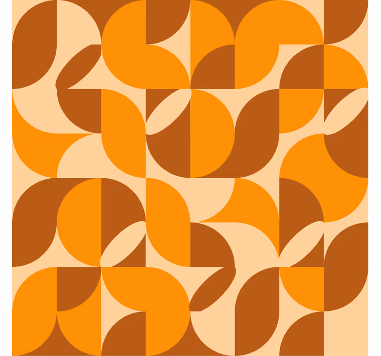Papel de parede cor de laranja figuras retrô - TenStickers
