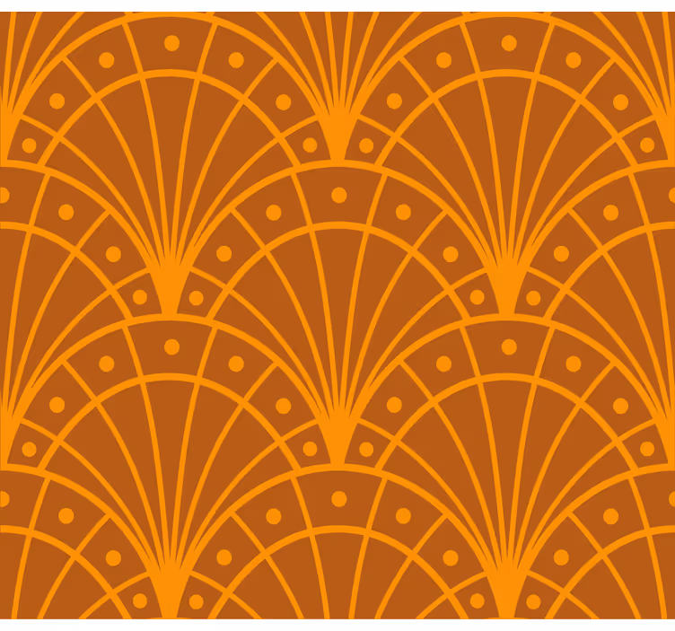 Papel de parede cor de laranja arte déco elegante - TenStickers