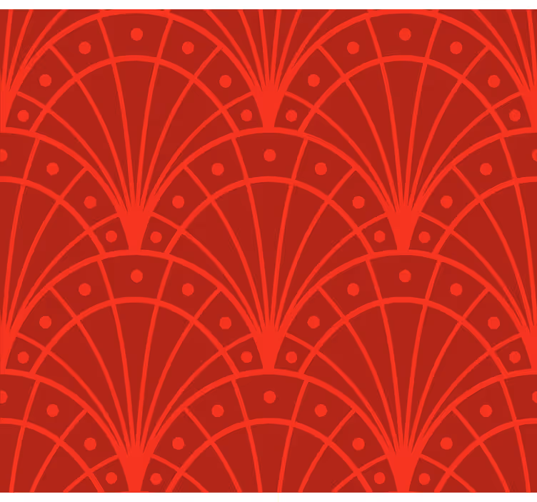 Papel de parede vermelho e arte déco elegante - TenStickers
