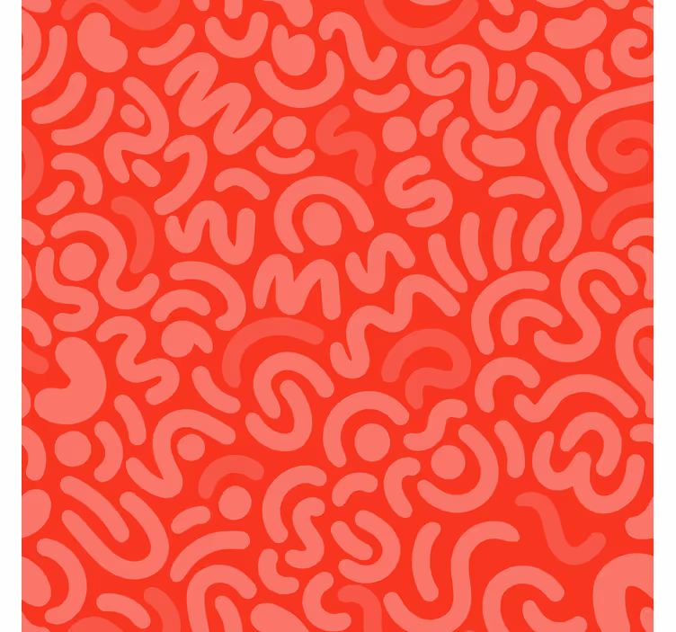 Papel de parede vermelho com linhas arredondadas abstratas - TenStickers