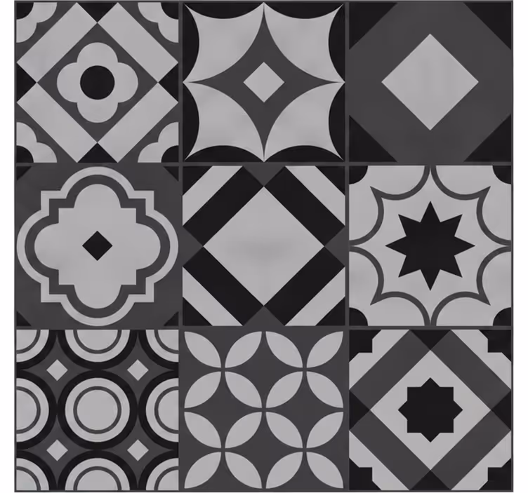 Papel de parede preto azulejos pretos - TenStickers