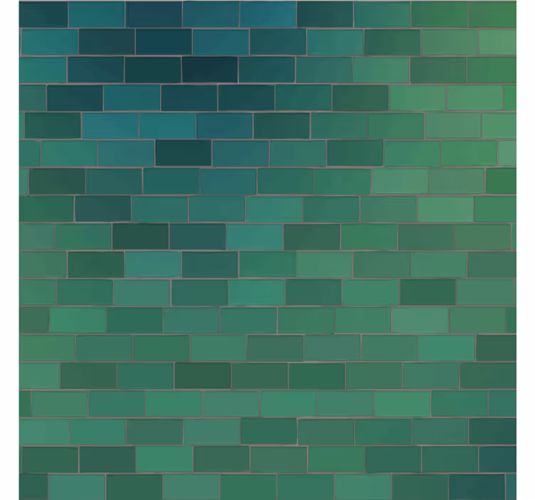 Papel de parede verde tijolos verdes - TenStickers