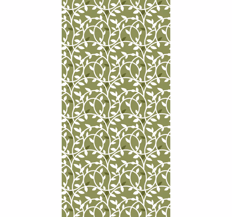 Papel de parede verde simplicidade de padrão de vinhas - TenStickers
