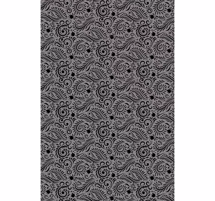 Papel de parede cinzento com padrões de espiral decorativos - TenStickers