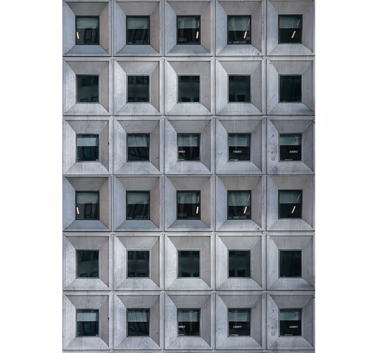 Papel de parede cinzento arquitetura brutalista - TenStickers