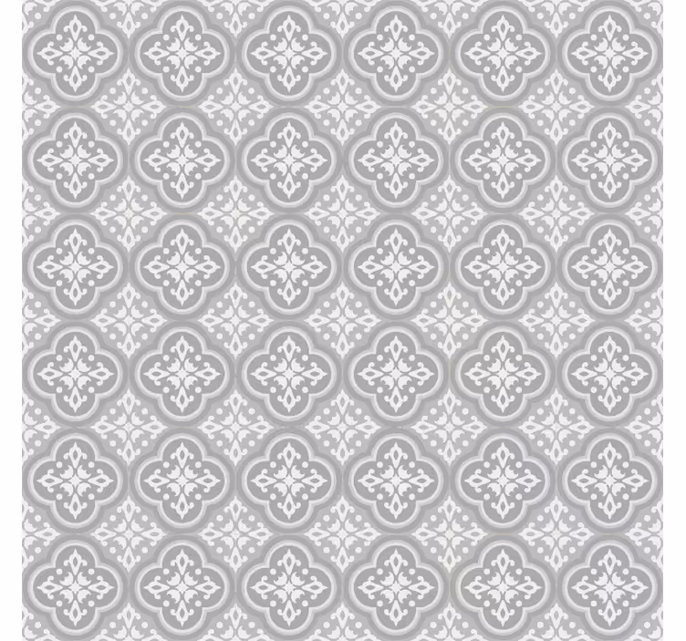 Papel de parede cinzento e azulejos hidráulicos cinzentos - TenStickers