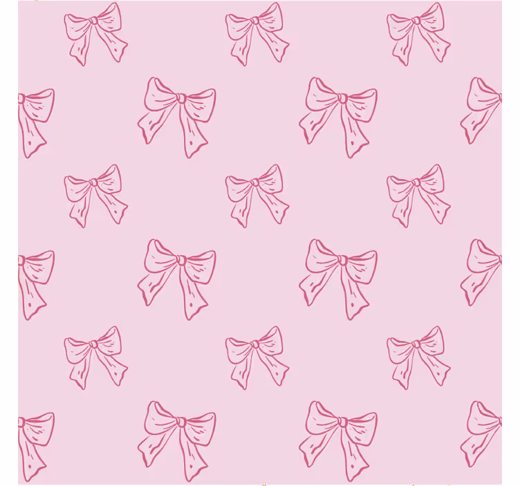 Papel de parede rosa com padrão de laços rosas - TenStickers
