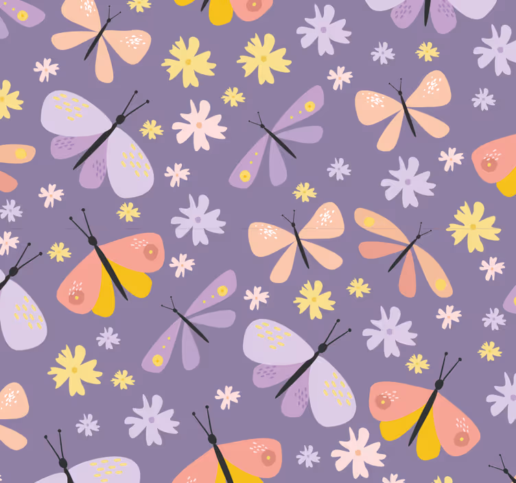 Papel de parede da casa de banho com borboletas - TenStickers