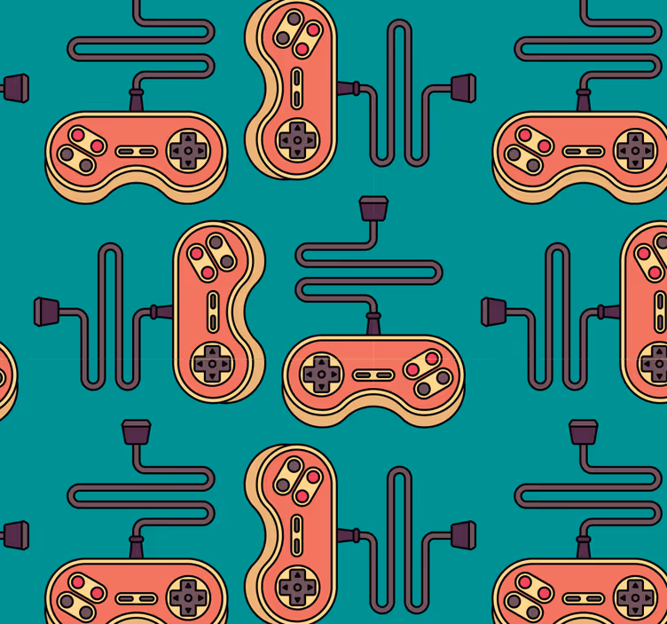 papel de parede infanto juvenil controles de videogame - TenStickers