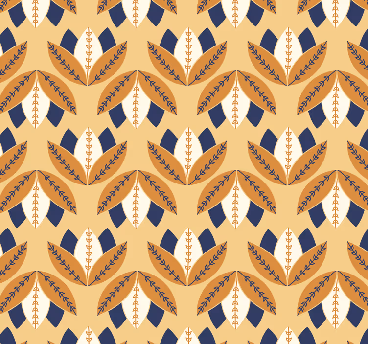 Papel de parede floral estilo geométrico - TenStickers