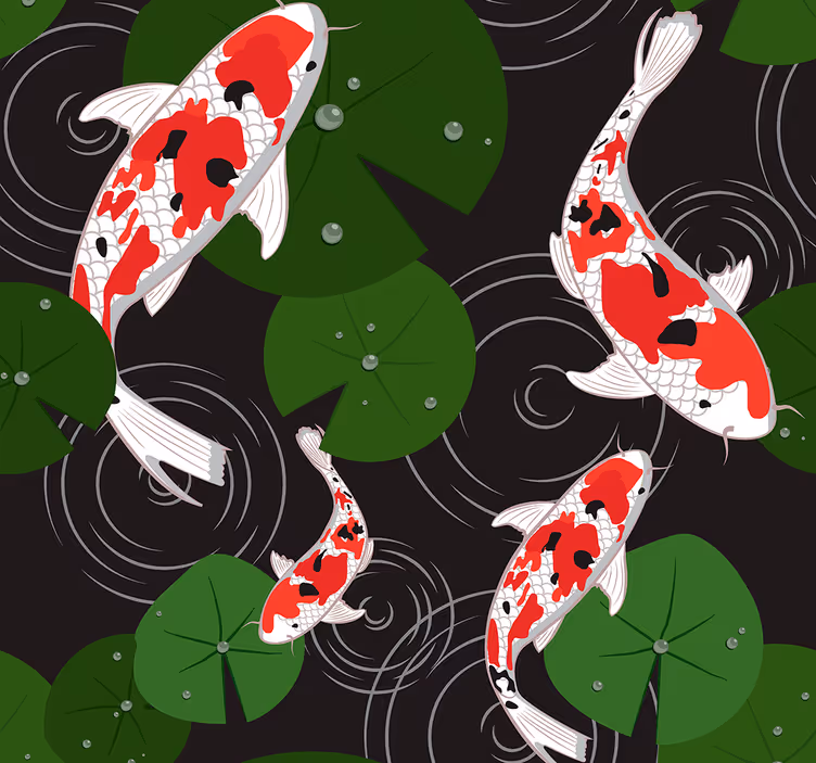 Papel de parede animal carpas orientais - TenStickers