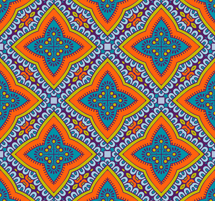 Papel de parede decorativo colorido estilo oriental - TenStickers