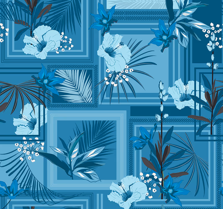 Papel de parede para casa de banho Jardim azul - TenStickers