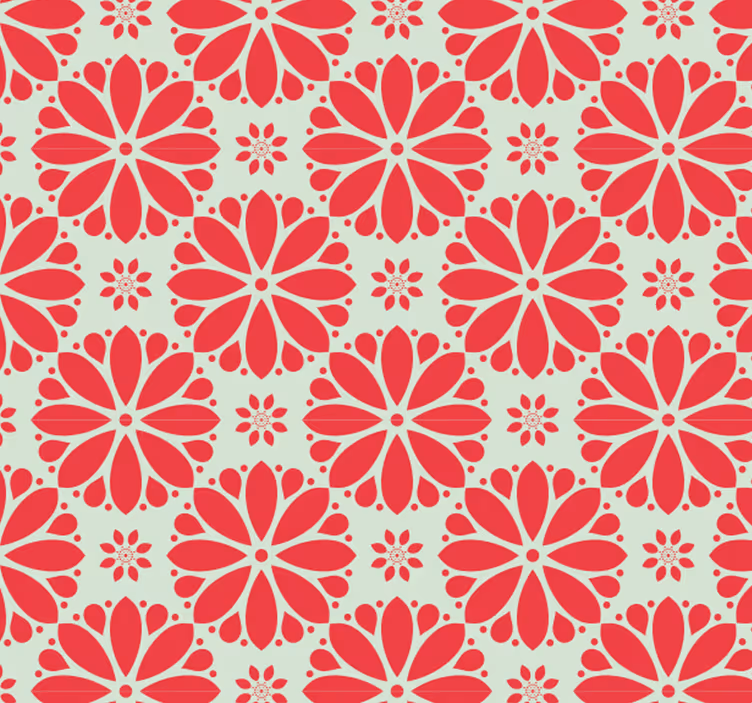 Papel de parede padrão de rosáceas  - TenStickers
